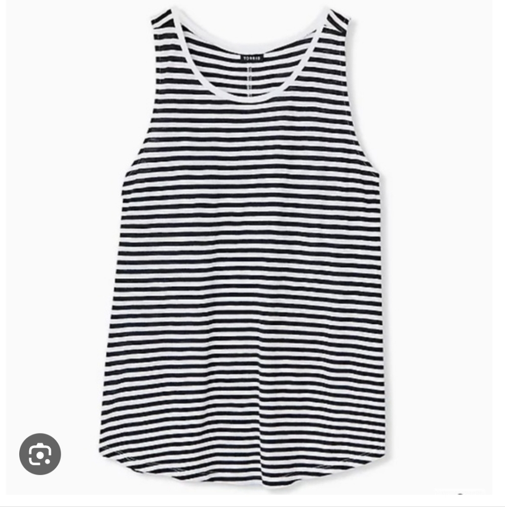 Torrid Plus Size Casual NWT Black White Stripe Heritage Slub Tank Top Size 0X